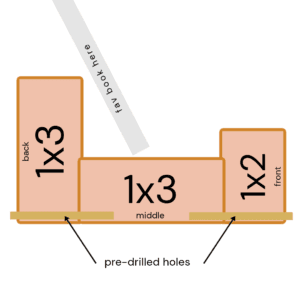 DIY Floating Shelves Diagram for using a drill and screws,