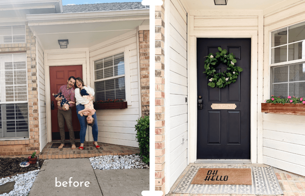 before and after front door texas home tour