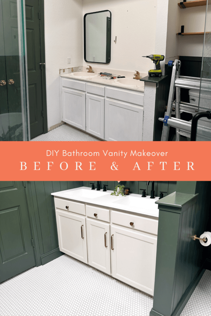 Painted Bathroom Cabinets Before and After | Easy DIY