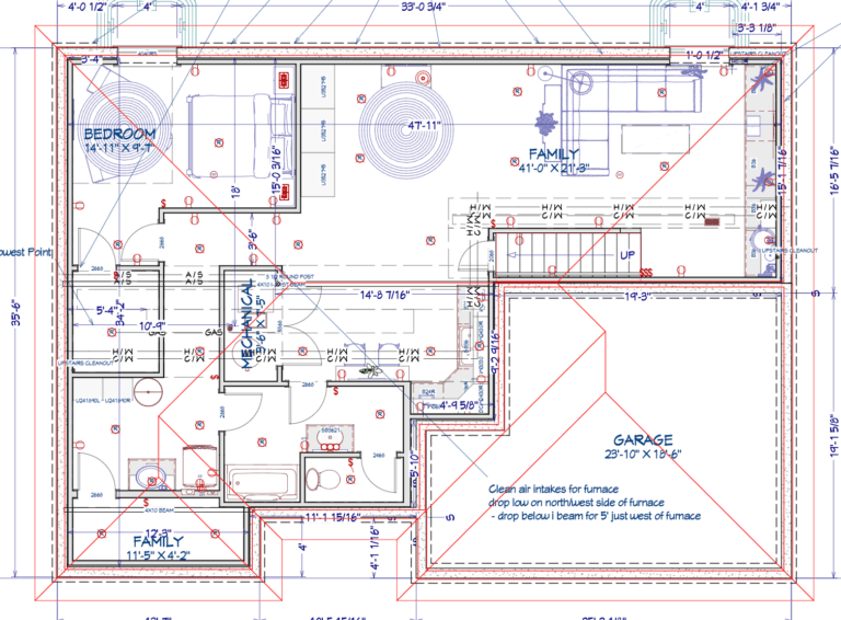 Basement layout architectural plans