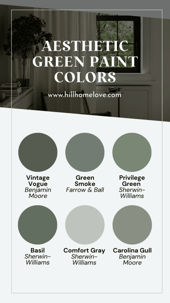 Green bedroom wall colors for an Aesthetic style
