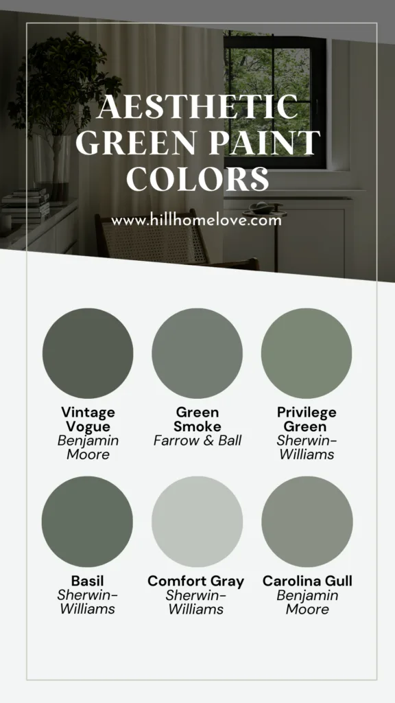 Green bedroom wall colors for an Aesthetic style