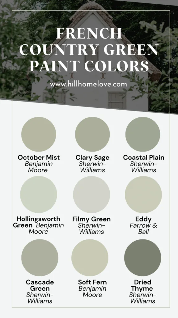 Green bedroom wall colors for a French Country style