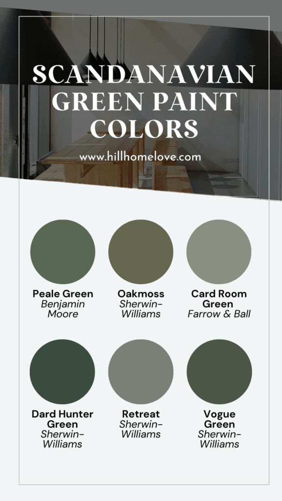 Green bedroom wall colors for a Scandinavian style