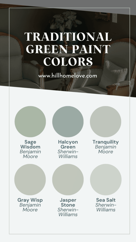 Green bedroom wall colors for a Traditional style