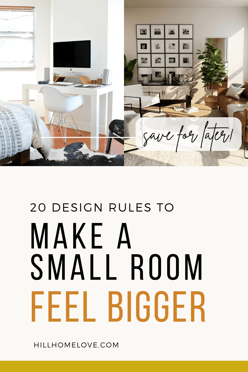 How To Make a Small Room Look Bigger: 20 Design Rules