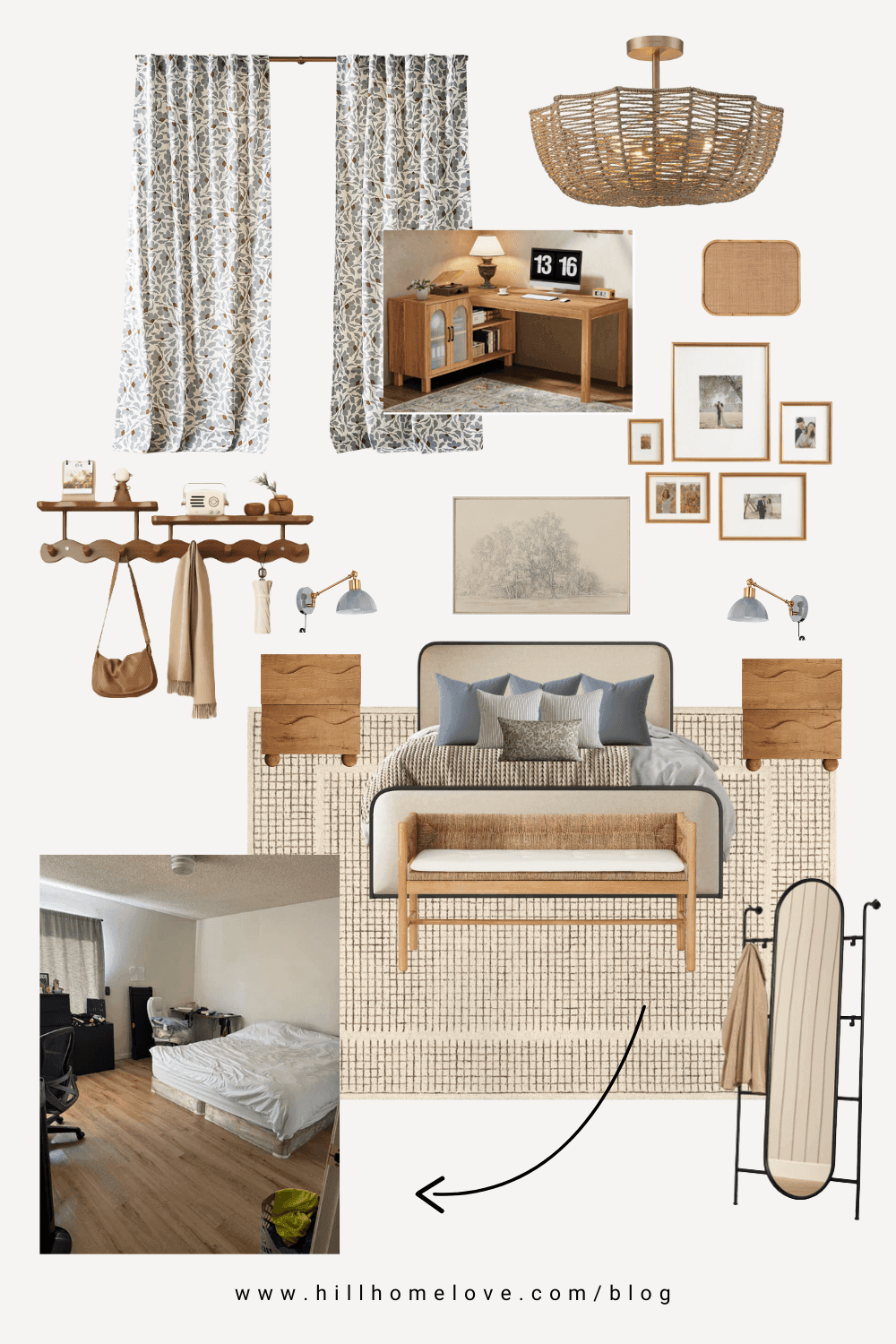 Neutral Bedroom Decor Ideas: Primary Bedroom Design With Office