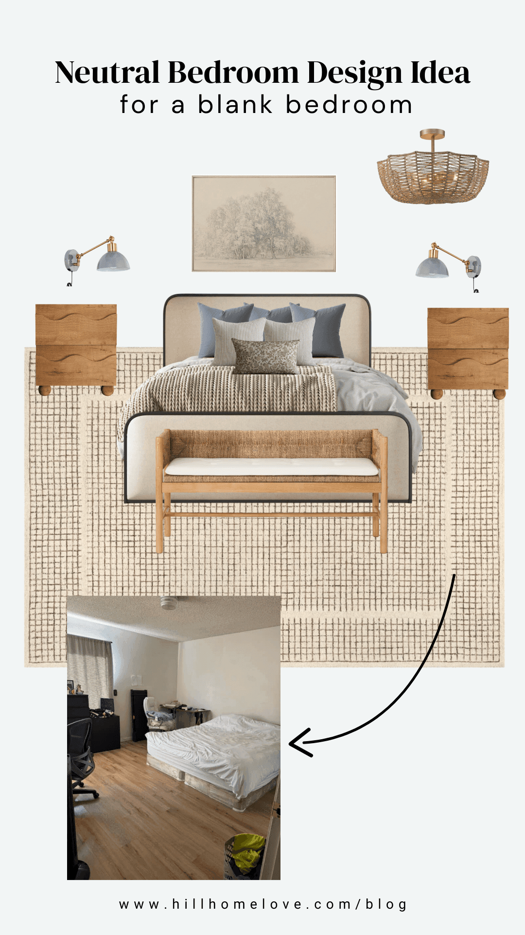 Neutral Bedroom Decor Ideas: Primary Bedroom Design With Office